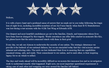 AFGSC mourns, honors eight aircrew lost in B-52 crash