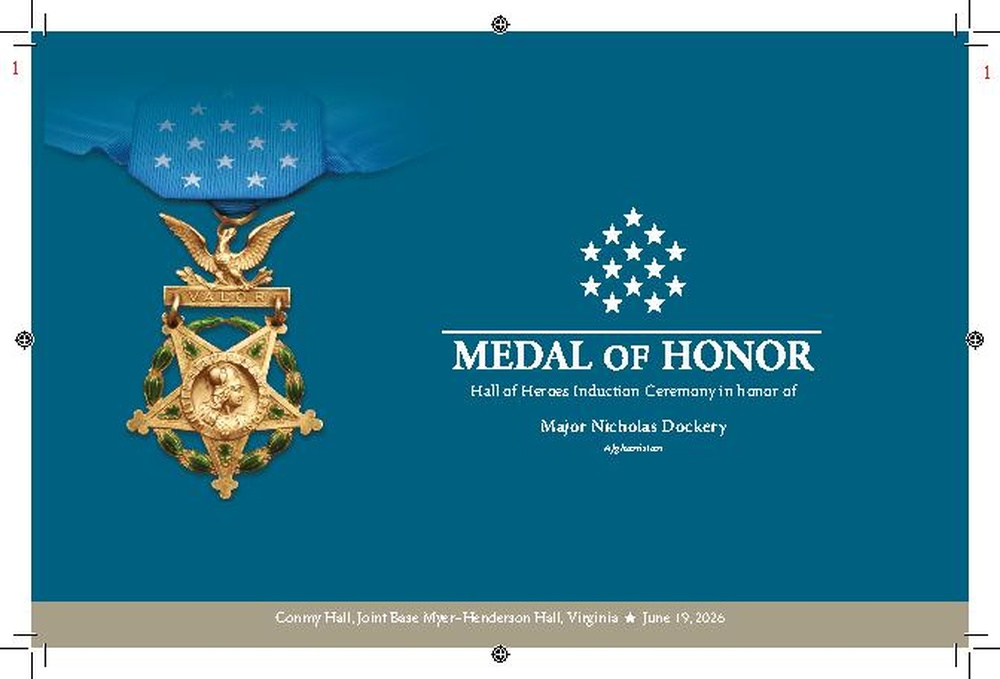 Medal of Honor: Maj. Nicholas Dockery Pentagon Hall of Heroes Induction Ceremony Program