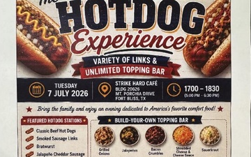 1AD Family night flyer, The Hotdog Experience, Strike Hard Cafe