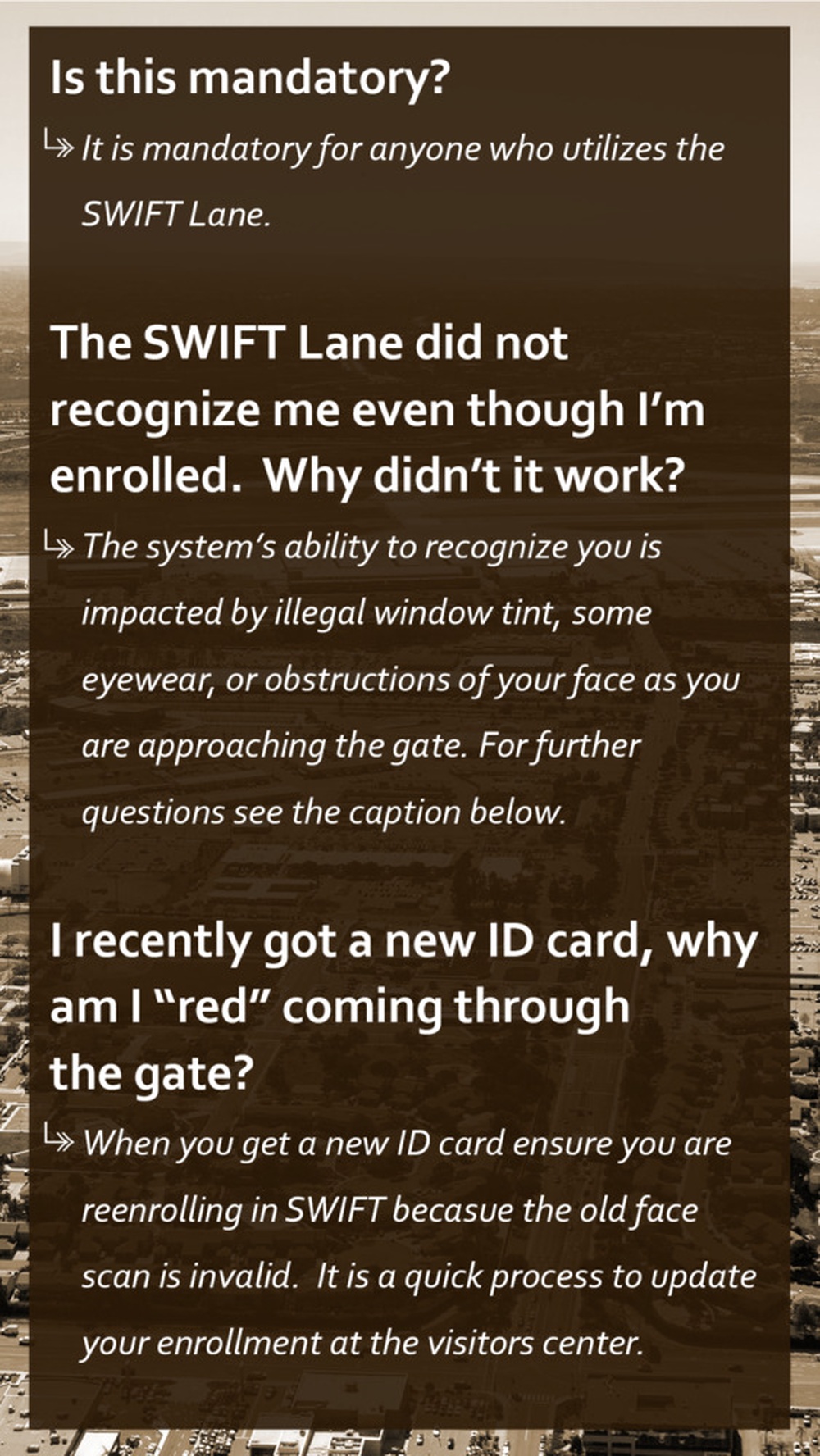 SWIFT Lane FAQ
