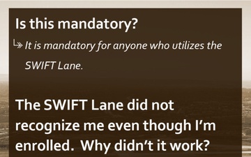 SWIFT Lane FAQ
