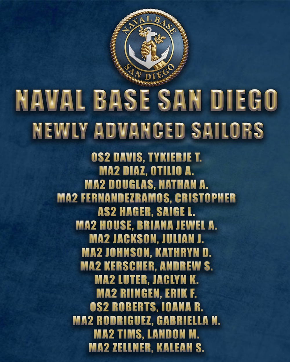 Naval Base San Diego E5 Advancement Graphic