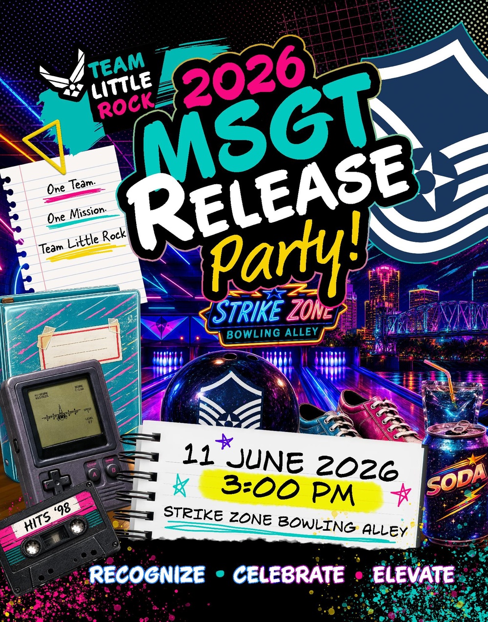 Master Sergeant release party graphic celebrates Team Little Rock's newest senior NCOs