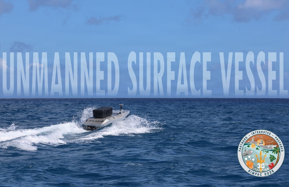 Graphic: Digitally controlled unmanned surface vessel during RIMPAC 2026