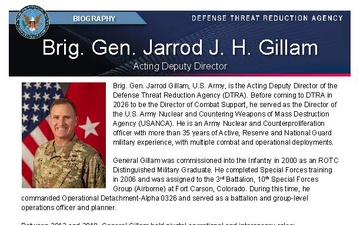 Brigadier General Jarrod J. H. Gillam Biography