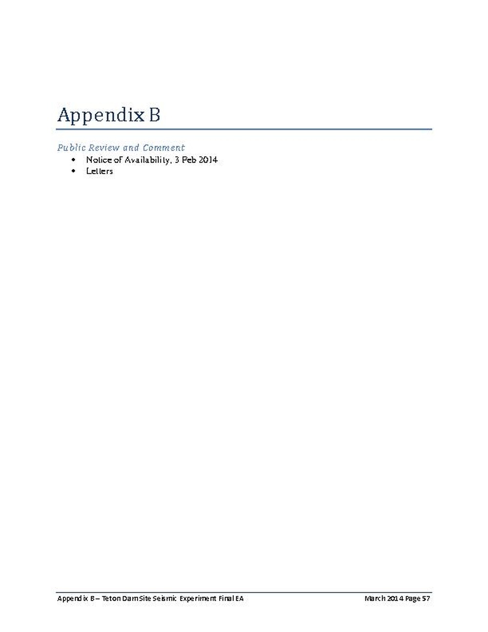 EA Appendix B Seismic Experiment at Teton Dam 2014
