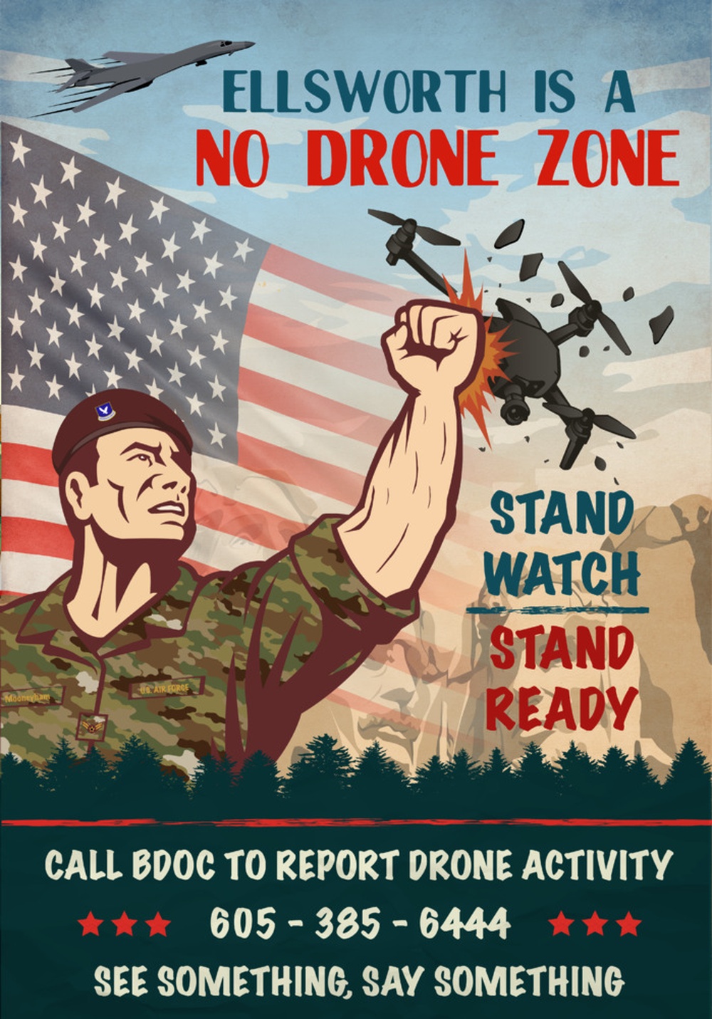 Ellsworth No Drone Zone Graphic Art
