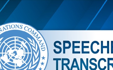 UNC Deputy Commander Armistice Agreement Commemoration Remarks (as prepared)