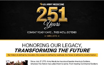 U.S. Army Medicine 251 Years! Honoring Our Legacy.
