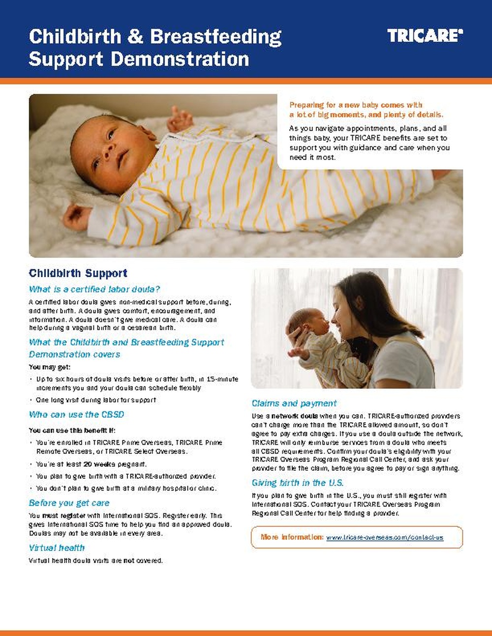 Childbirth &amp; Breastfeeding Support Demonstration: Child Birth Support Fact Sheet