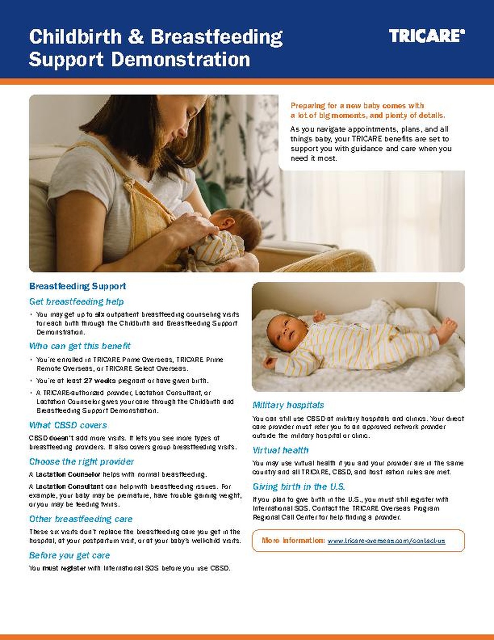 Childbirth &amp; Breastfeeding Support Demonstration: Breastfeeding Support Fact Sheet