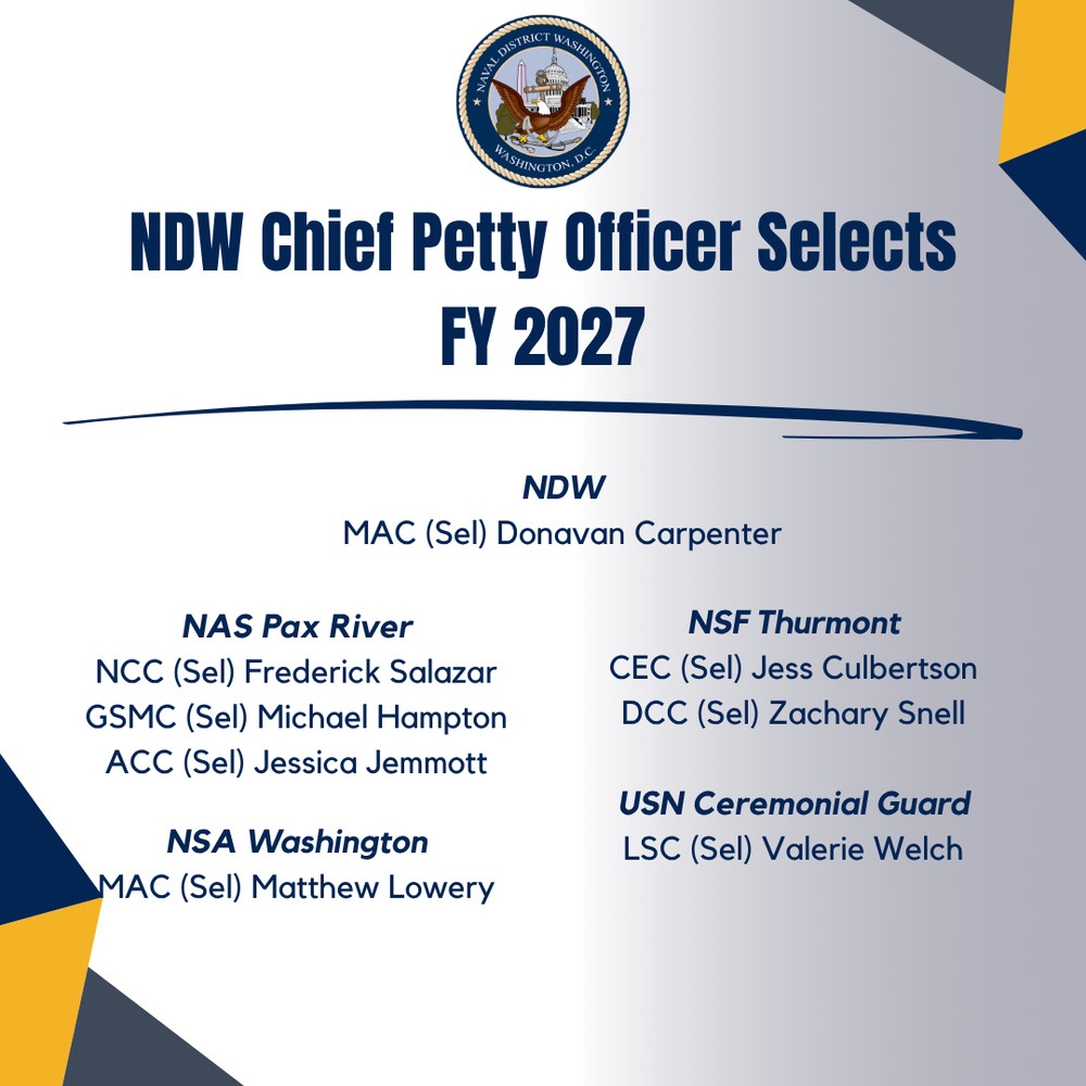 NDW FY-27 Chief Petty Officers Selects
