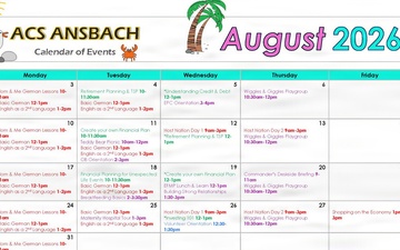 ACS August 2026 Calendar