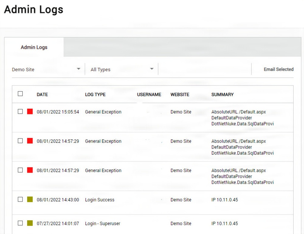 Admin Logs
