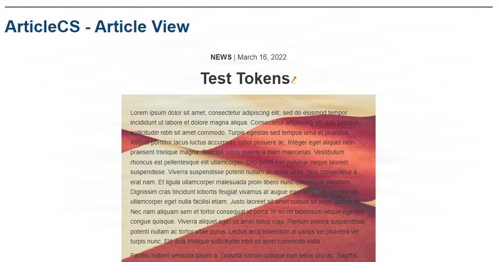 ArticleCS Article View