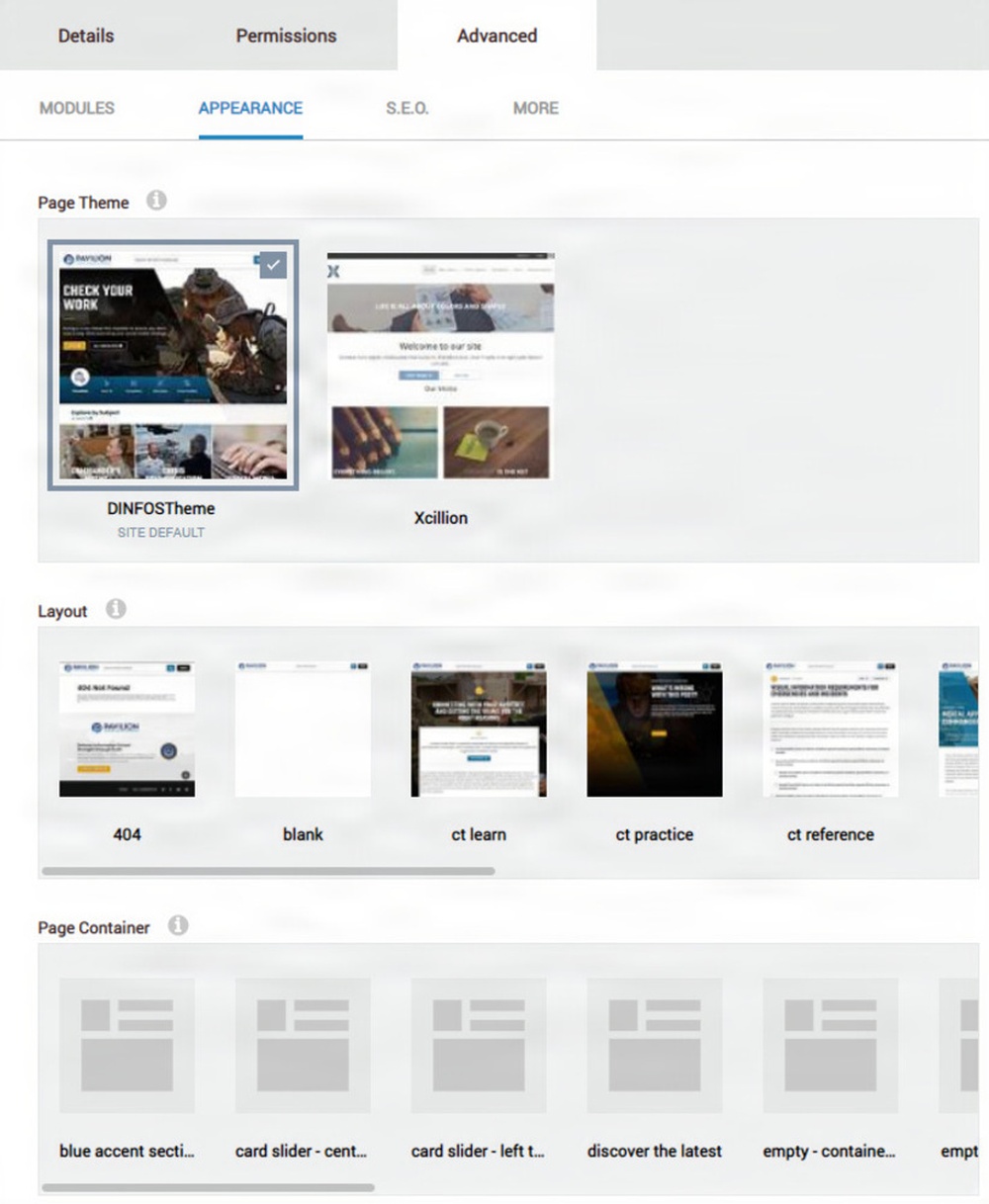 DINFOS Panes and Layouts