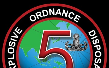 The official command logo of Explosive Ordnance Disposal Mobile Unit (EODMU) 5
