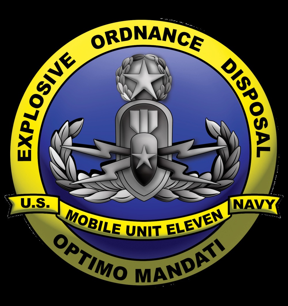 The official command logo of Explosive Ordnance Disposal Mobile Unit (EODMU) 11