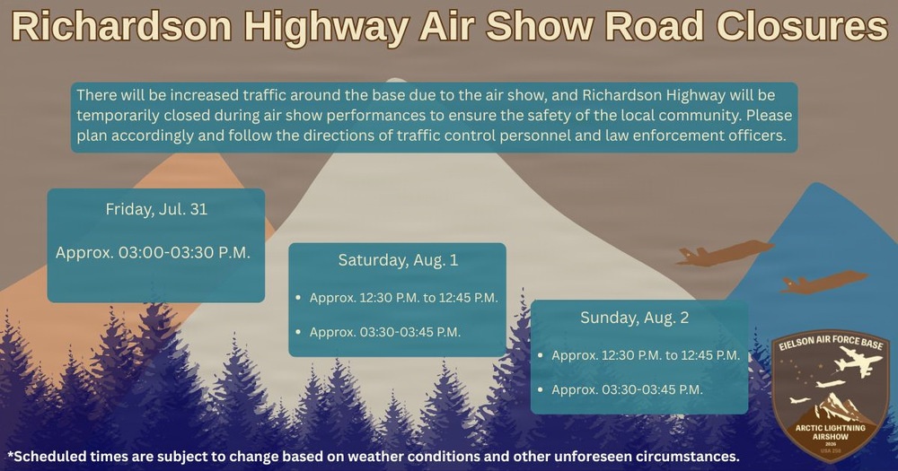 2026 Arctic Lightning Air Show Road Closures