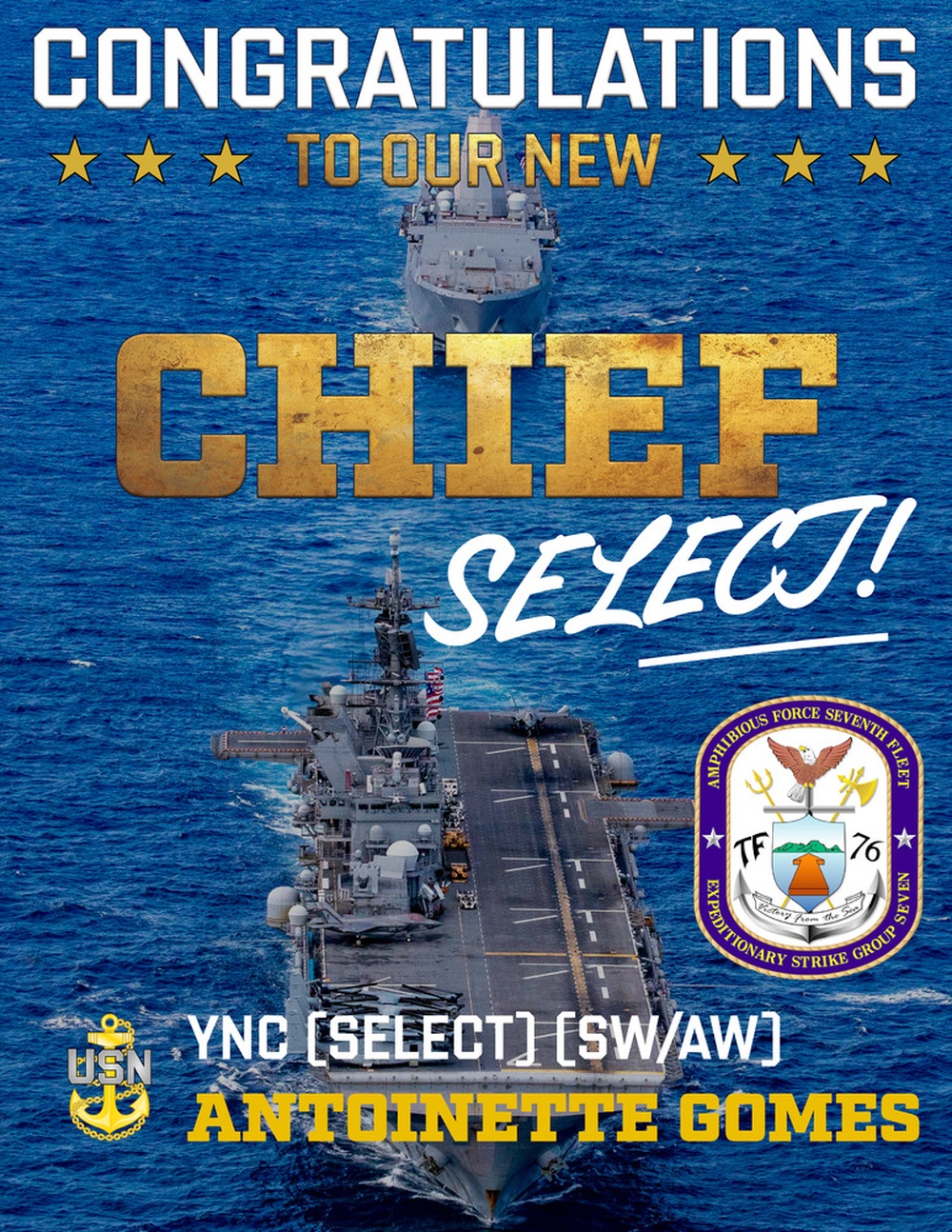 ESG 7 / CTF-76 Chief Selects Announcement FY26 Graphic