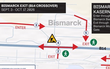 Bismarck Kaserne temporary exit gate traffic