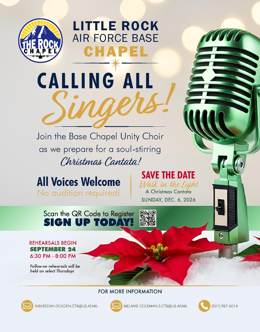 Little Rock AFB Chapel seeks singers for Christmas cantata