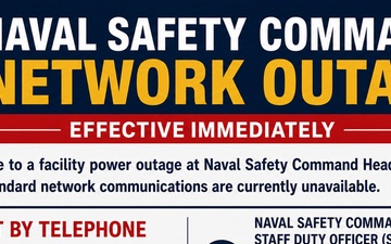 Naval Safety Command Network Outage Banner