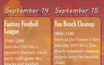 2026 September Event Calendar for MCAS Iwakuni