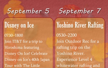 2026 September Event Calendar for MCAS Iwakuni