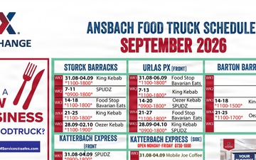Ansbach September 2026 Food Truck schedule