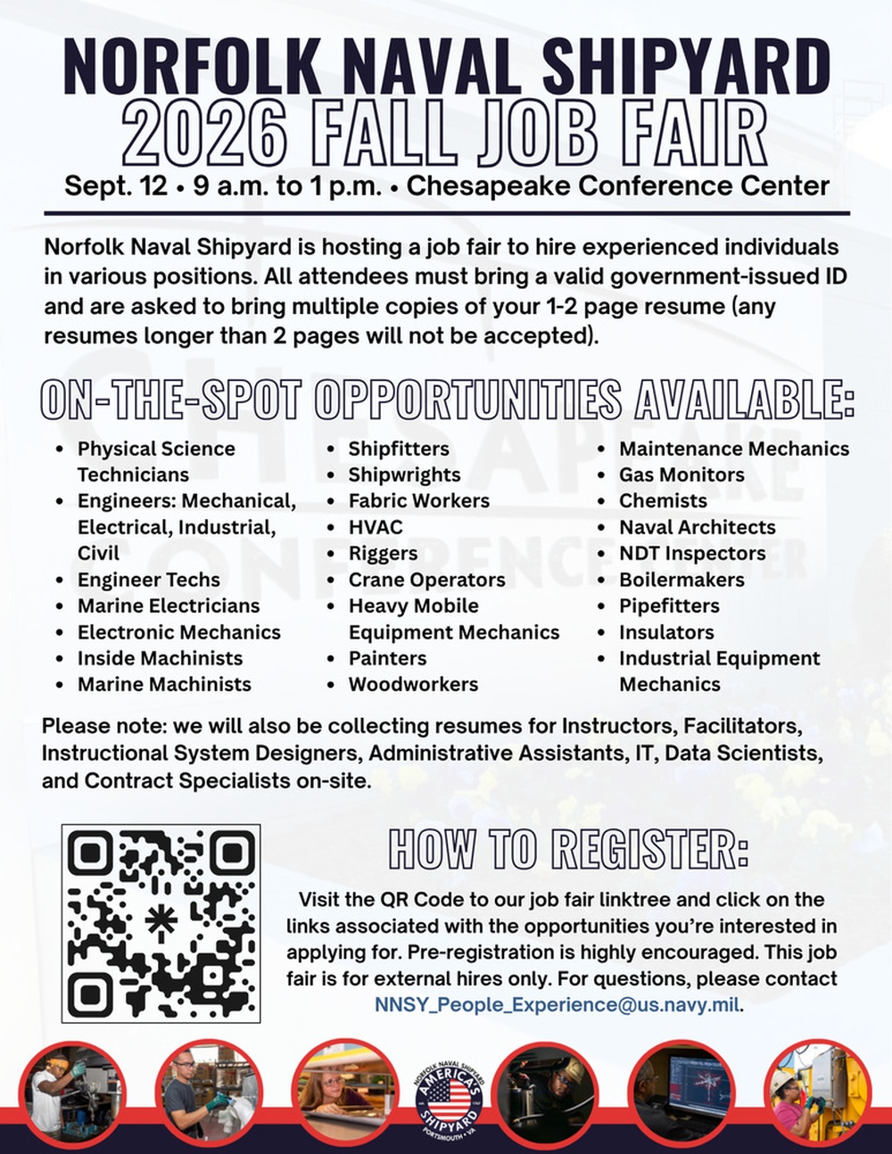 Norfolk Naval Shipyard Hosting Fall Job Fair Sept. 12