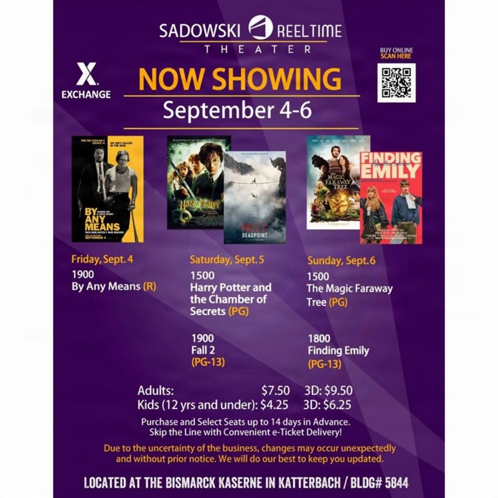 Sadowski Reel-Time theater schedule