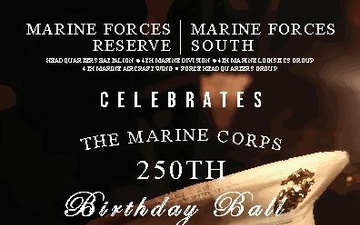 Marine Forces Reserve and Marine Forces South 250th Marine Corps Birthday Ball Program