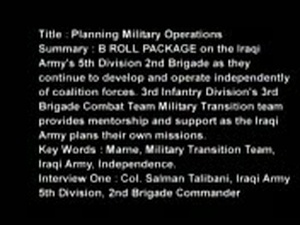 Planning Military Operations package and b-roll