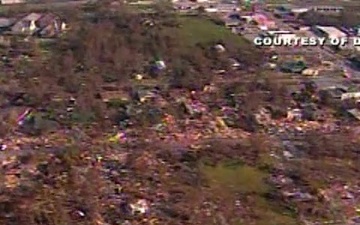 Aerial View Of Hurricane Katrina disaster area