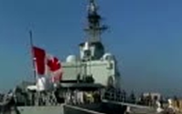 Canadian Ships Unload Troops and Supplies