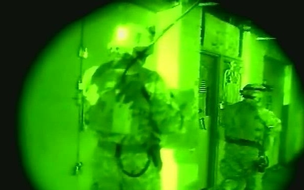 Soldiers Conduct a Night Patrol
