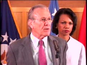 Condoleeza Rice and Donald Rumsfeld