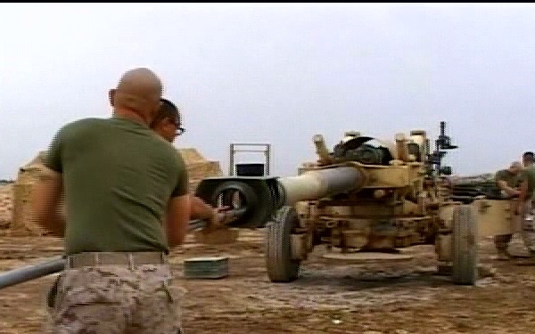 Artillery Men Support Grunts on Ground