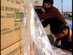 Soldiers Give Food and Water