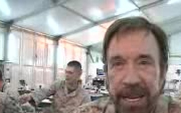 Chuck Norris Visits Marines in Iraq