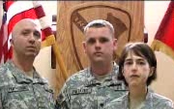 Spc. Whittaker, Maj. Harstein, Maj. Dufhregne