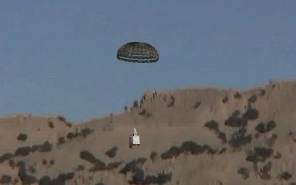 U.S. Army Soldiers Receive a Cargo Delivery Drop