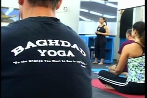 Maj. Spencer Teaching Yoga Class