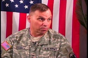 Staff Sgt. Ferguson interviews Lt. Gen. Stultz in Kuwait