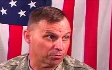 Staff Sgt. Ferguson interviews Lt. Gen. Stultz in Kuwait