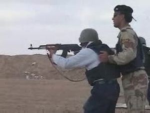 Iraqi police Conduct AK-47 Weapons Training.