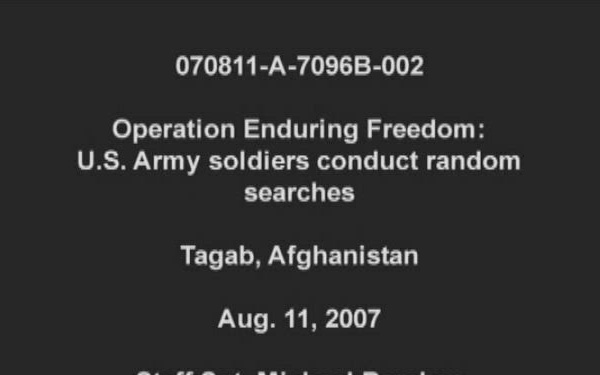 Soldiers Conduct Search in Afghanistan