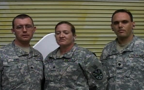 Spc. Bemis, Spc. Wesolek, Spc. Neff