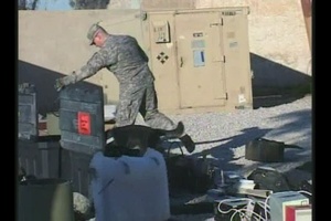 Canine Unit Doing Customs Search and Training Dogs